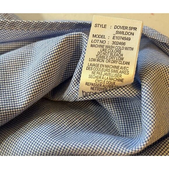 Theory Stretch Dover Spr Swildon Oxford Men’s Button Up Blue Shirt 16 R 32 33‎ - Picture 5 of 6
